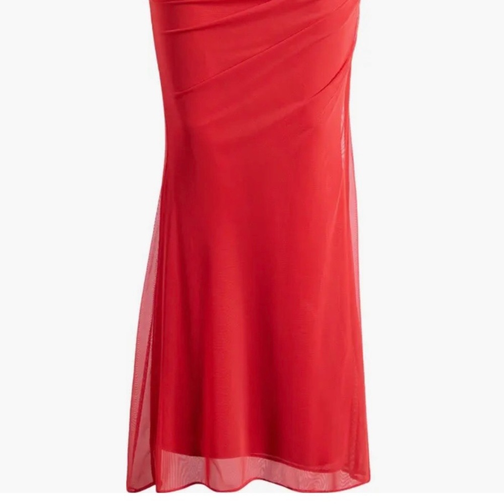 House of CB Red Maxi Skirt (tailored for women 5ft-5’4)